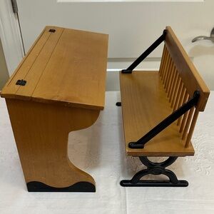 Vintage American Girl Addy Wooden School Desk and Bench Set Pleasant Co